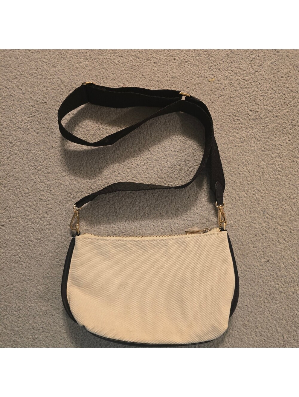 A New Day Canvas and Faux Leather Crossbody Shoulder Bag